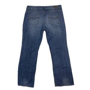 Harley-Davidson Women's Blue Denim Jeans w/ Brown Embroidery Size 14 (36x30.5)